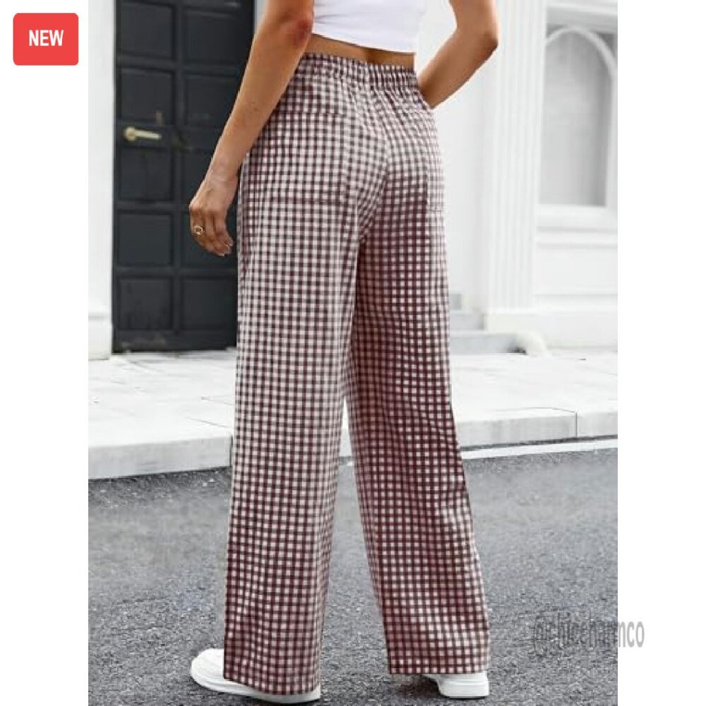 Wide Leg Lounge Pants with Pockets Drawstring Waist 100% Rayon - Picture 6 of 8